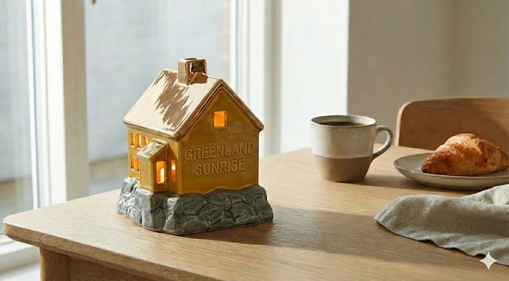 Greenland Sunrise Ceramic House Tealight Holder – Illuminated with Warmth and Charm - Image 2