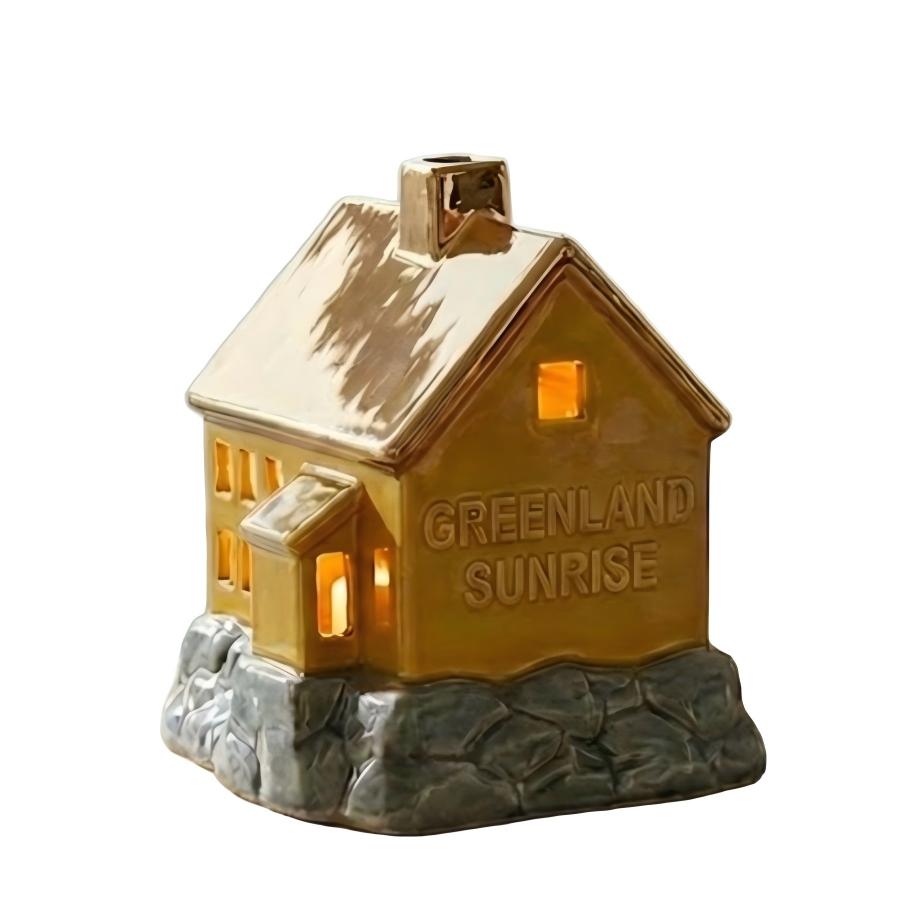 Greenland Sunrise Ceramic House Tealight Holder – Illuminated with Warmth and Charm